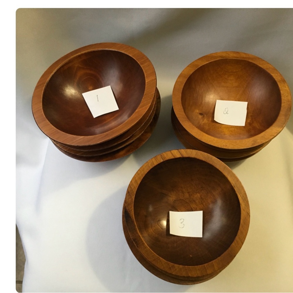 Baribocraft  Canada  Wooden Maple  Wood Bowl Set 12 Small Side Bowls MCM
